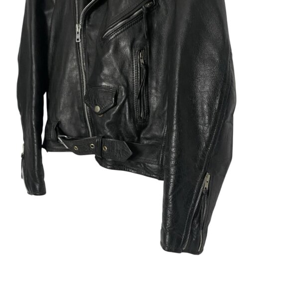 VTG Protech Leather Apparel Heavy Biker Jacket Harley Davidson 1996 Sz 44 Large - Picture 7 of 10